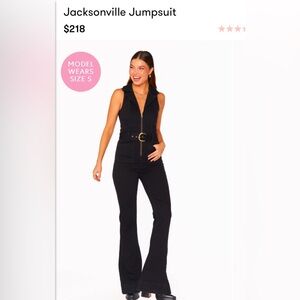 Show me your mumu Jacksonville jumpsuit in black. Worn one time. Looks brand new